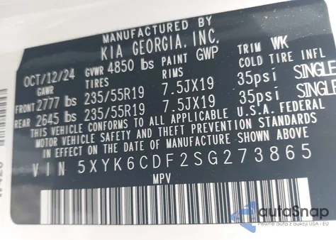 2025 Kia Sportage X-Line z USA, uszkodzony, nr VIN 5XYK6CDF2SG273865